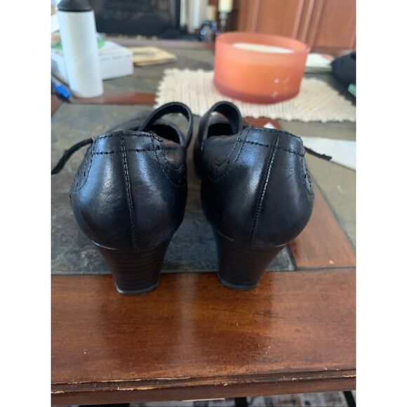 Pesaro Black Leather Mary Jane’s - Picture 3 of 6